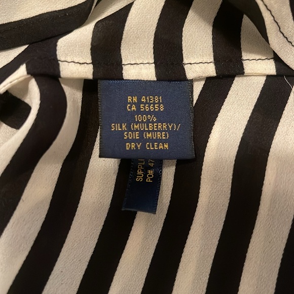 Polo Ralph Lauren 100% Silk Striped Dress Black/White Size 12 NWT - Picture 13 of 13